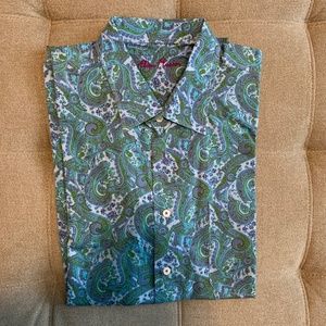 Alan Flusser Paisley short sleeve shirt Men's XXL